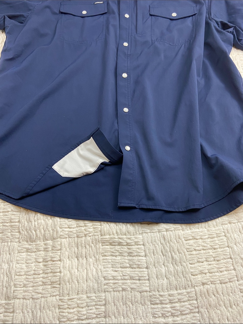 Poncho The Del Mar Western Performance Short Sleeve Shirt Navy XL - Picture 4 of 13
